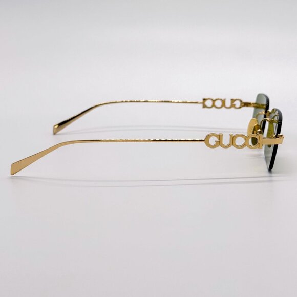 NEW GUCCI SUNGLASSES GOLD UNISEX RECTANGLE EYEWEAR GUCCI GG1808S 002 main image 7